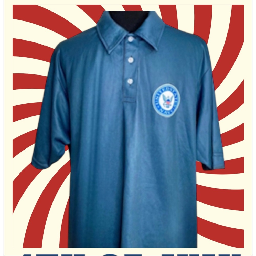 U.S. Navy Shirt Collared-Shirt, NAVY Emblem Short Sleeve, L